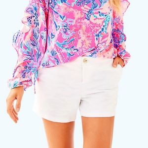 Lilly Pulitzer White Textured Fringe Detail Callahan Party Women Sz 12 Shorts